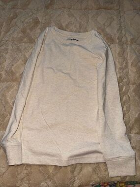 Tommy Bahama Light Cream and Orange Long Sleeve Pocket Tee